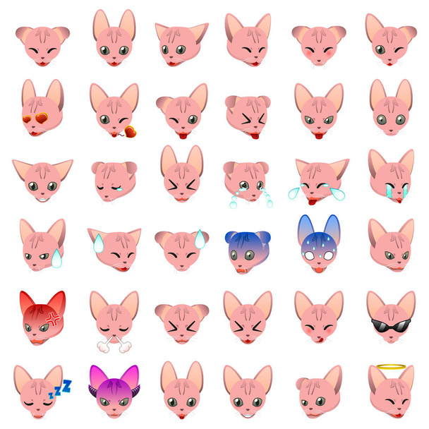Sphynx Cat Emoji Espressione Emoticon
 - Vettoriali, immagini
