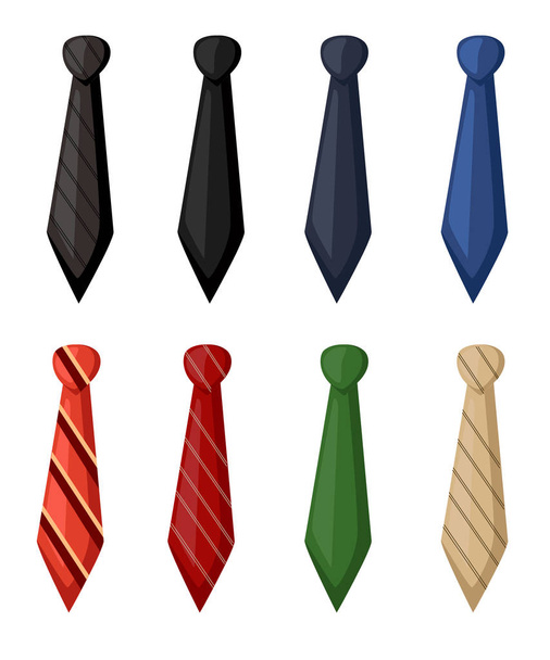 Set of Vector Ties and Bow Ties Flat design style vector illustration - Διάνυσμα, εικόνα