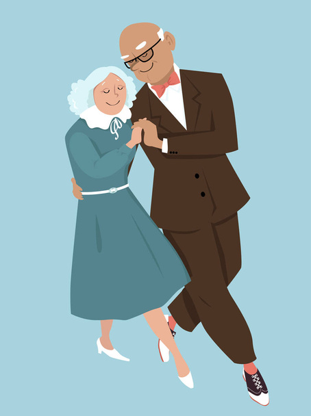 Senior dancing couple - Vector, Image