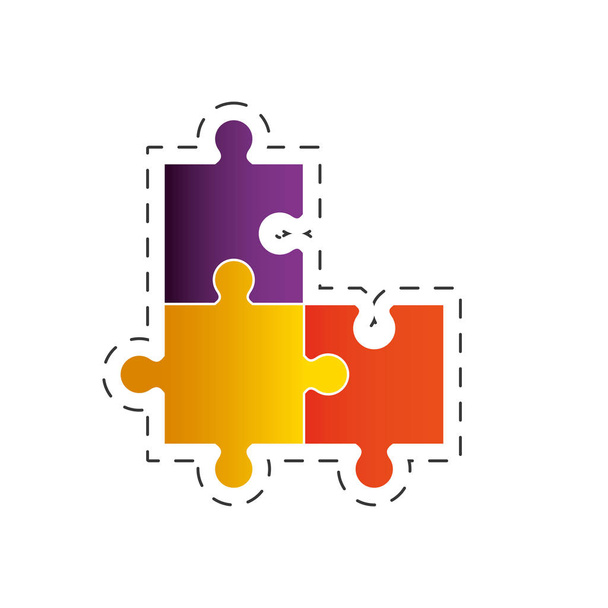 puzzle solution strategy image - Vector, Image