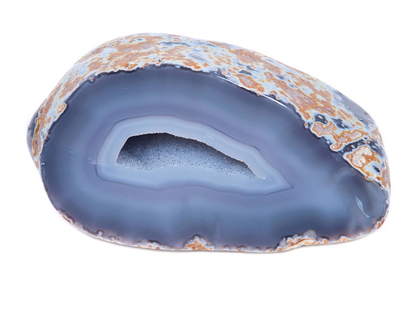 Részben polírozott kék csipke Achát geodéziai - Fotó, kép