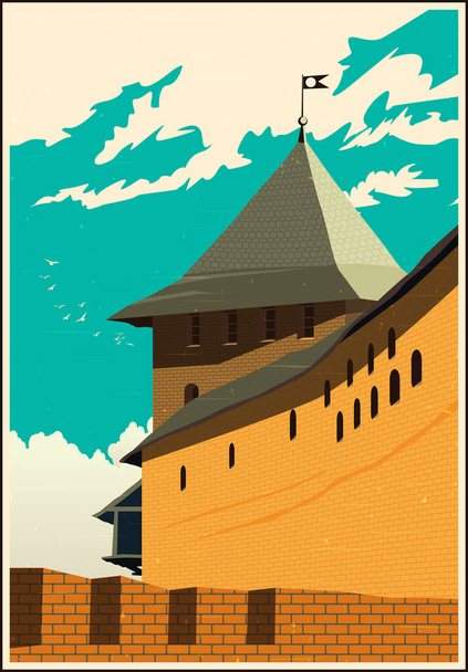 Плакат башни замка
 - Вектор,изображение