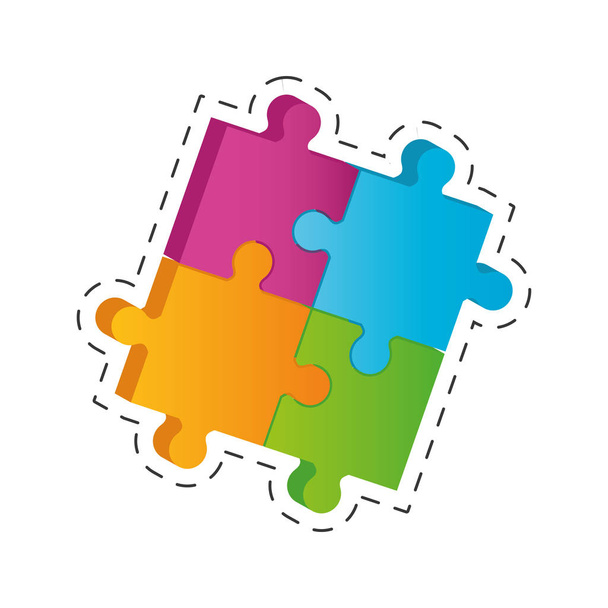 puzzle solution image ligne de coupe
 - Vecteur, image