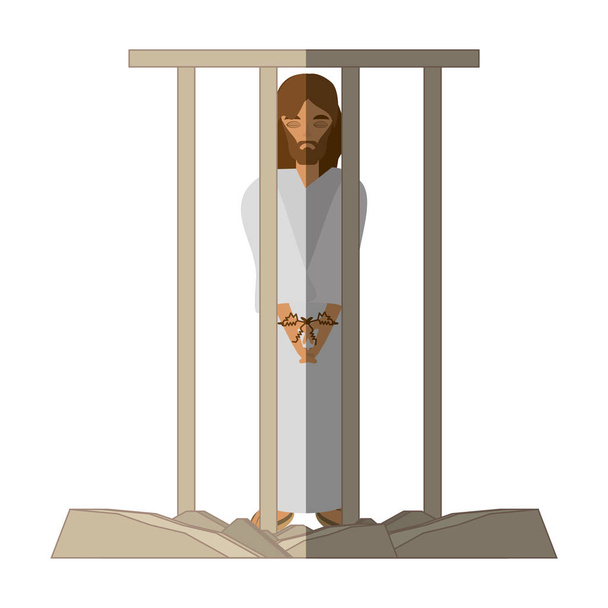 ο Ιησούς Χριστός καταδικάστηκε θανάτου - via crucis σκιά - Διάνυσμα, εικόνα