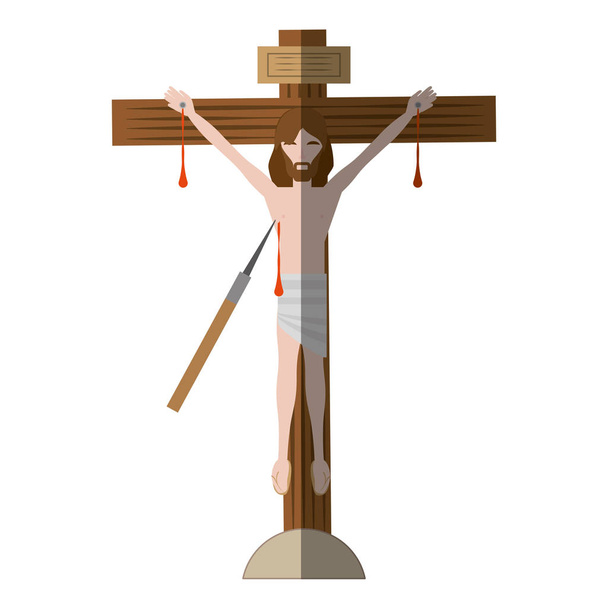 Jesus Cristo morre sombra cruz
 - Vetor, Imagem