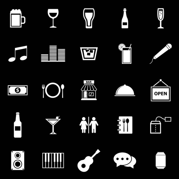 Bar icons on black background - Vector, Image