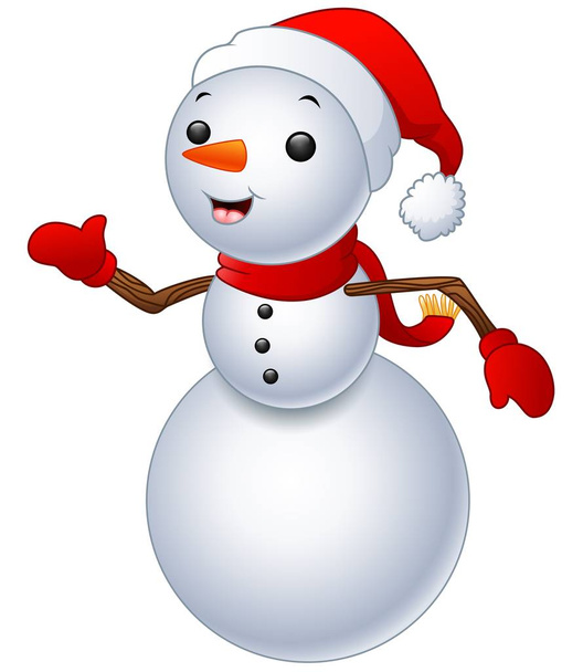 Boneco de neve natal isolado no fundo branco
 - Vetor, Imagem