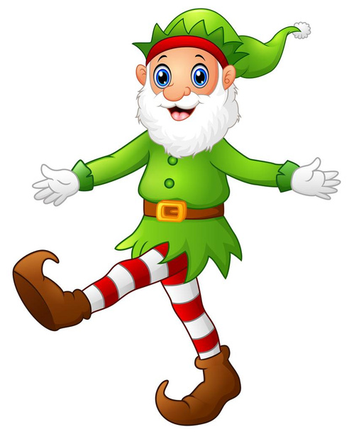 Navidad viejo elfo bailando
 - Vector, Imagen