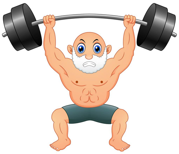 Gewichtheben für alte Männer - Vektor, Bild