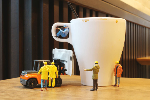 close up Miniature people workers - Photo, Image