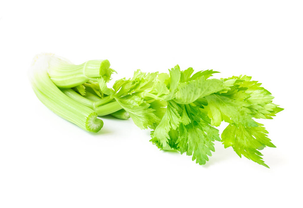 frisches Sellerie-Gemüse auf weißem Hintergrund, gesundes Ernährungskonzept - Foto, Bild