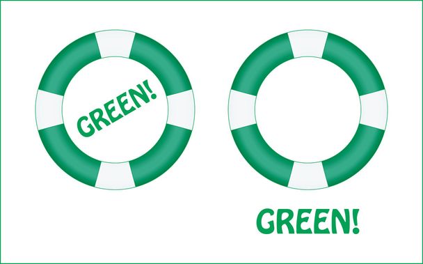 Green lifebelt - Vector, Image
