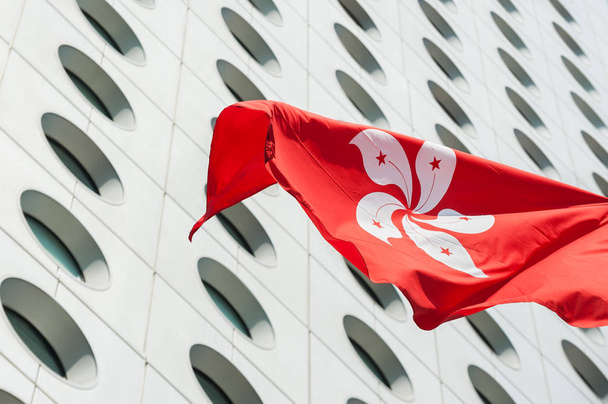 Dış Jardine House, Merkez ilçe, Hong Kong uçan Hong Kong bayrağı - Fotoğraf, Görsel
