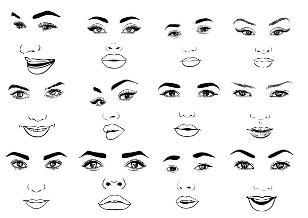 Hermoso retrato de mujer de moda para maquillaje en el fondo. Ilustración vectorial eps 10
 - Vector, imagen