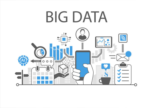 Illustration vectorielle infographique Big Data avec smartphone portable
 - Vecteur, image
