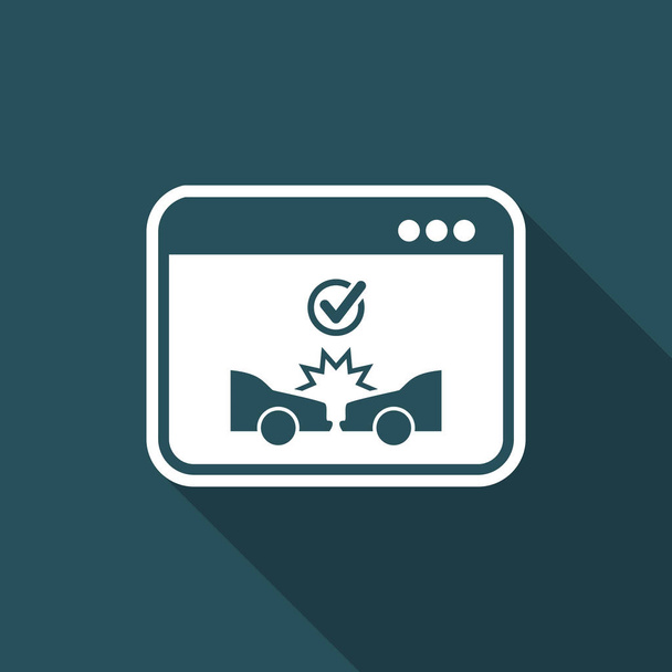 Serviços de seguro automóvel on-line - Vector flat icon
 - Vetor, Imagem
