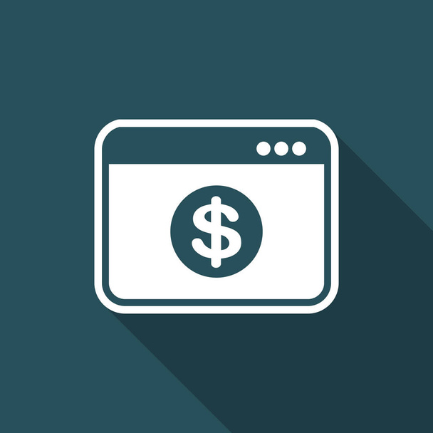Dolar - Smart online bankovní služby - vektor ploché ikony - Vektor, obrázek