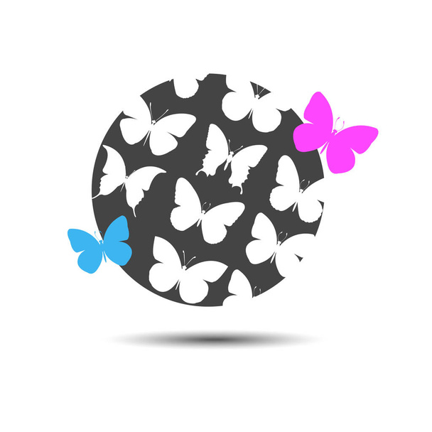 ベクトル蝶昆虫アート白い色飛ぶグラフィック - ベクター画像