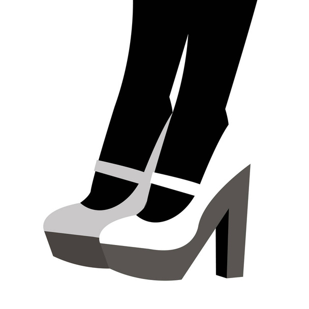 vector fashion illustration silhouette sketch footwear design - Διάνυσμα, εικόνα