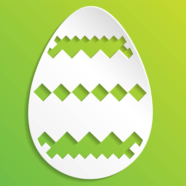 Velikonoční vajíčka izolovaných na bílém pozadí. Ilustrace zdobené kraslice se zeleným pozadím. - Vektor, obrázek