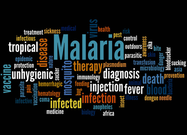 Malaria, word cloud concept 3 - Photo, Image