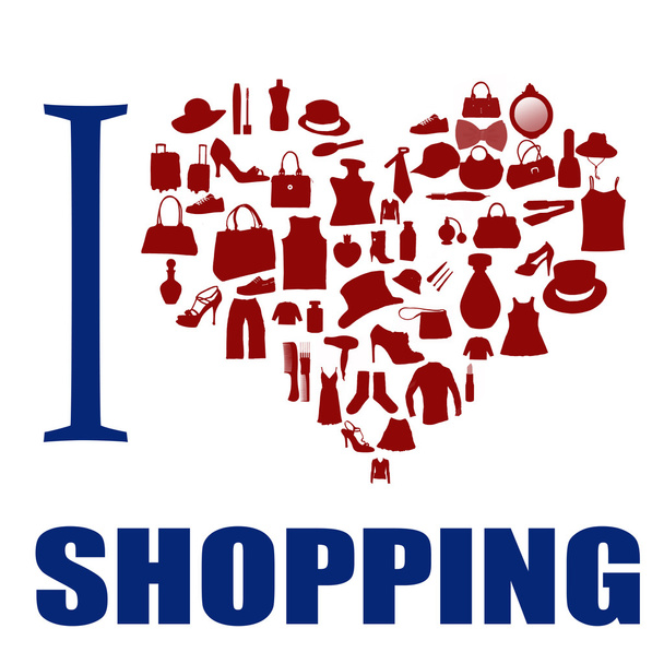 I love shopping background - Vector, Image