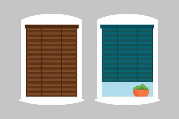 Typ prvku windows dům izolovaný plochý rám domácí dveře dvojité konstrukce a moderní dekorace bytu vektorové ilustrace. - Vektor, obrázek