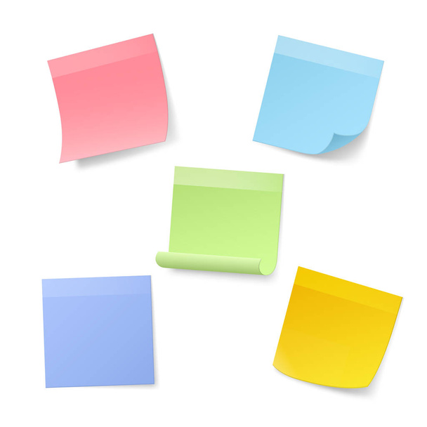 Blank Realistic Sticky Note Papers. Vector illustration - Διάνυσμα, εικόνα