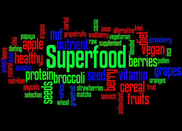 Superfood, word cloud concept 9 - Foto, afbeelding