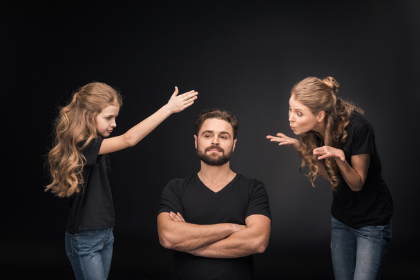 family quarreling and gesturing - Foto, afbeelding