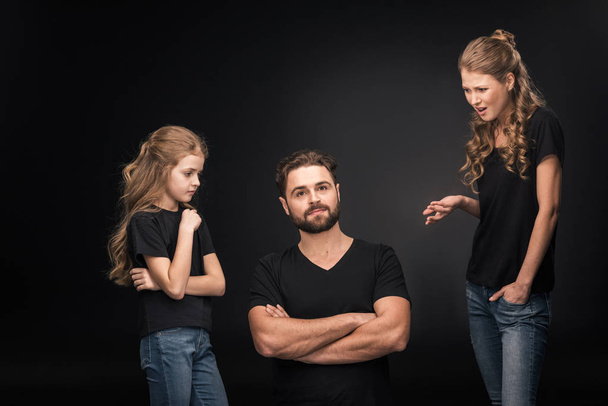 family quarreling and gesturing - Foto, afbeelding
