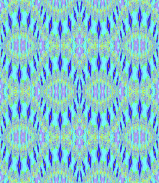 Seamless ellipses and diamond pattern turquoise blue purple violet yellow - Photo, Image