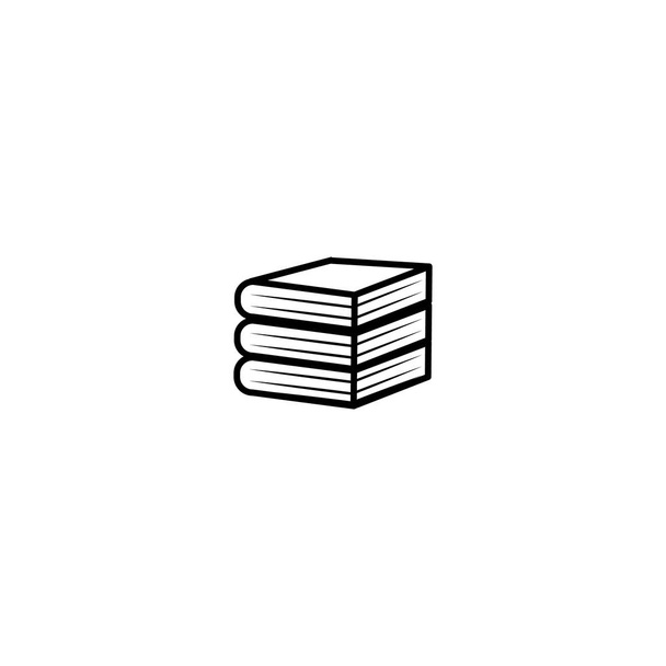 Minimalistic vector icon stack of thick books, libraries bookstores - Vector, Image
