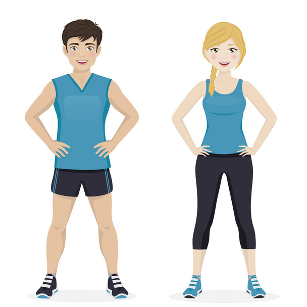 Man and woman playing sport  - Vector, Image