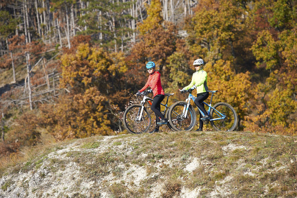 Two cyclist training outdoor  - Photo, Image