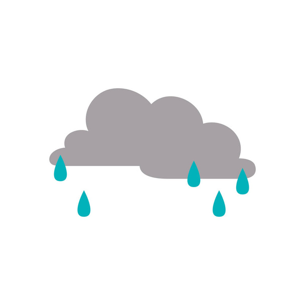 Clima nuboso lluvioso
 - Vector, imagen