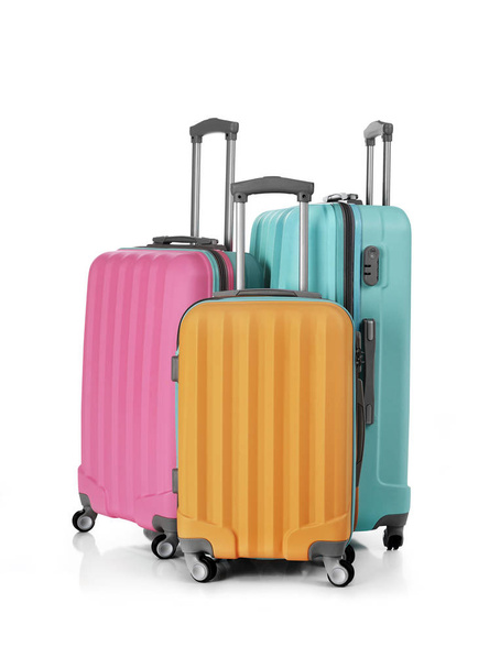 Travel suitcases on white - Fotó, kép
