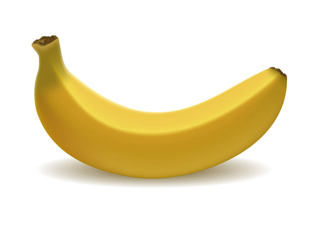 Vector yellow banana isolated on white background - Вектор,изображение