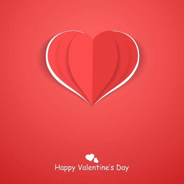 Paper origami heart. Happy valentines day background. - Vecteur, image