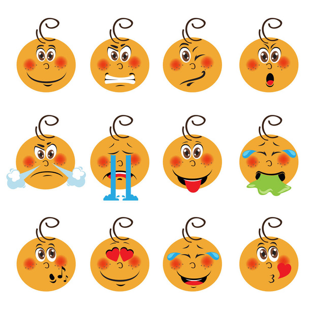 baby boy emojis set von emoticons symbole isoliert - Vektor, Bild