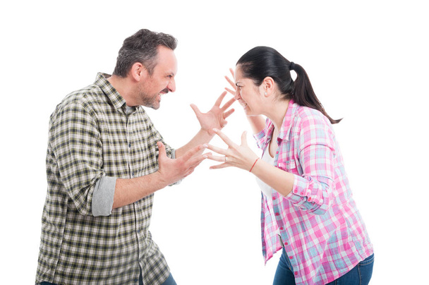 Angry couple fighting and shouting - Photo, Image