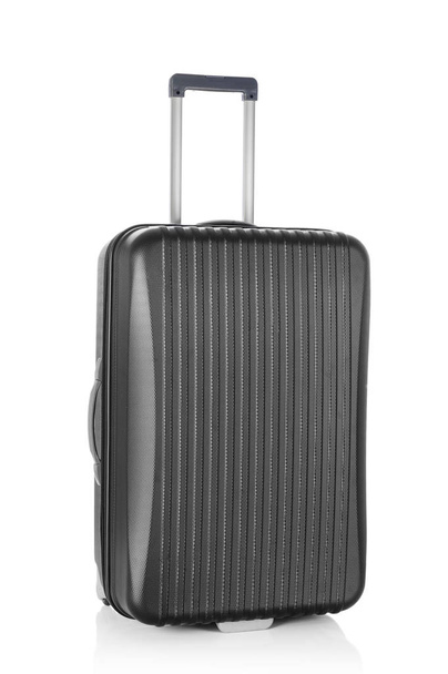 Black suitcase on white - Фото, зображення