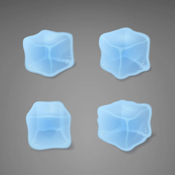 ensemble de quatre glaçons bleus
 - Vecteur, image