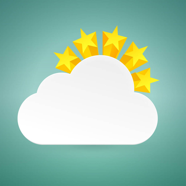 cloud banner and stars - Vector, Image