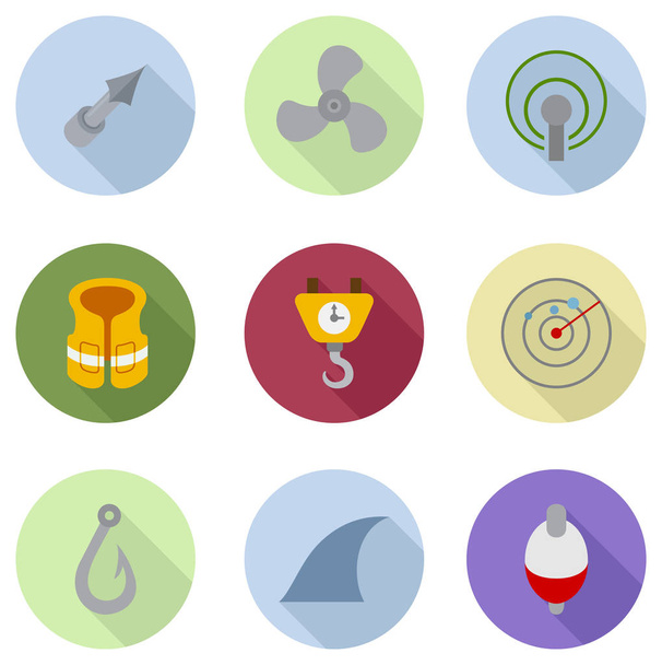 set of nautical icons - Vector, Image