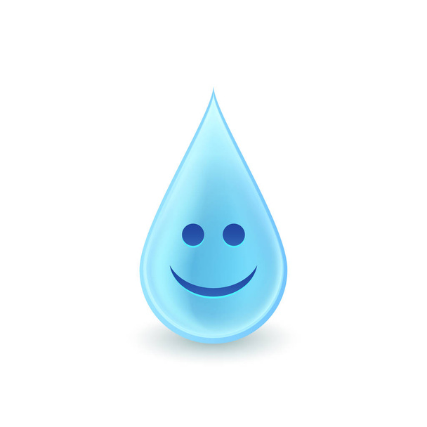 drop of water with smiling emoticon  - ベクター画像