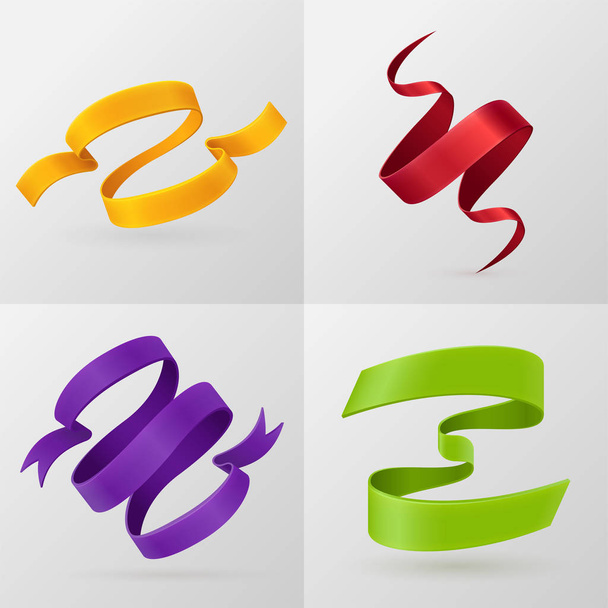 set of colorful ribbons - Vector, afbeelding