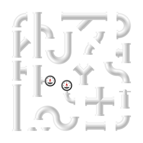 verschillende riolering buizen pictogrammen - Vector, afbeelding