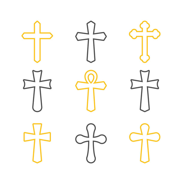sada různých křížů - Vektor, obrázek