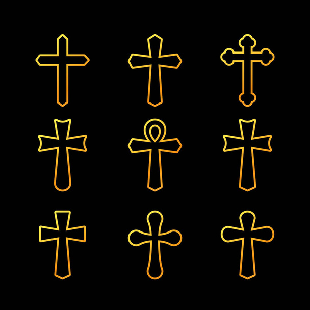 sada různých křížů - Vektor, obrázek